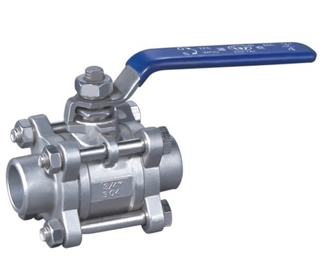 Three Piece CF8 / CF8M Floating Ball Valve With Lock For Oil DN15 ~ DN100